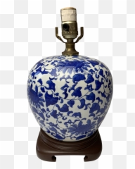 Vintage Asian Blue And White Ginger Jar Small Table Lamp - Cylinder Emoji,Raw Emotion Tees