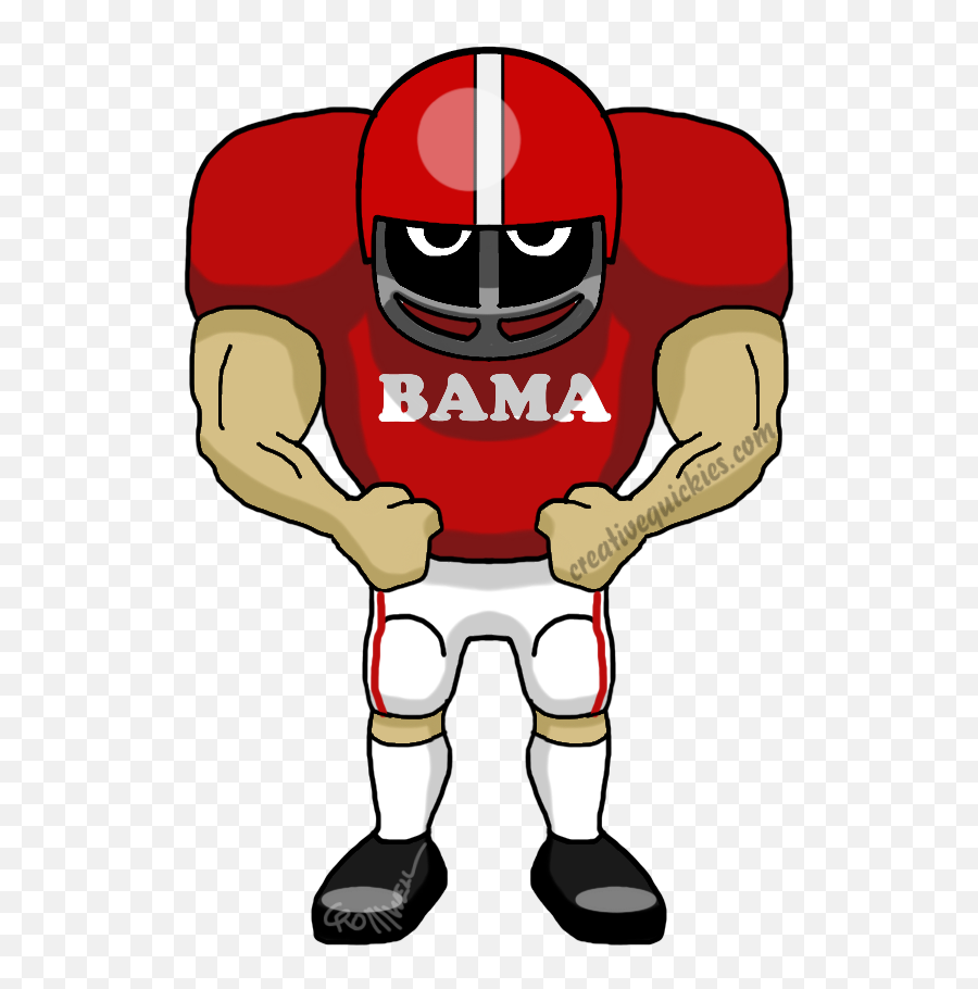 Alabama Football Cartoon Share The - Rams Cartoon Football Player Emoji,Uw Huskies Football Emoticons