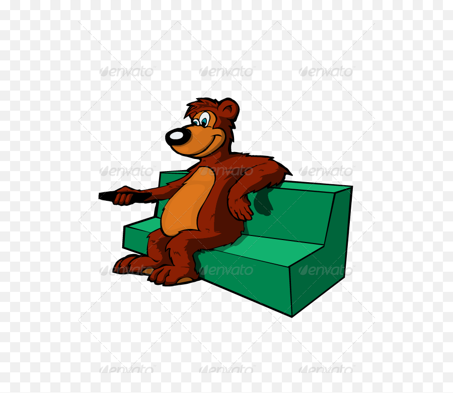 Couch In Vectors From Graphicriver - Bear Cartoon On Sofa Emoji,Couch Potato Emoticon