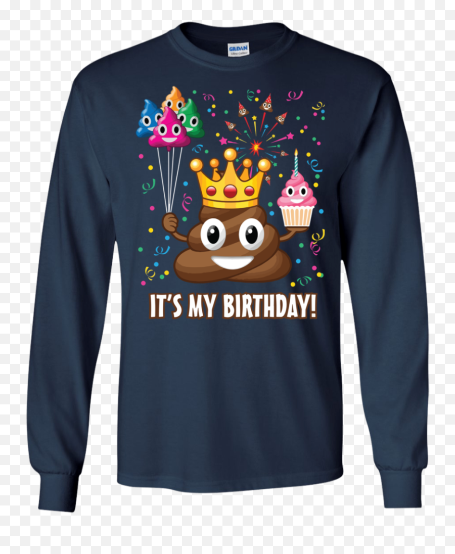 Its My Birthday Poop Emoji Ls Shirt - Female Veteran T Shirts,Disc Golf Emojis