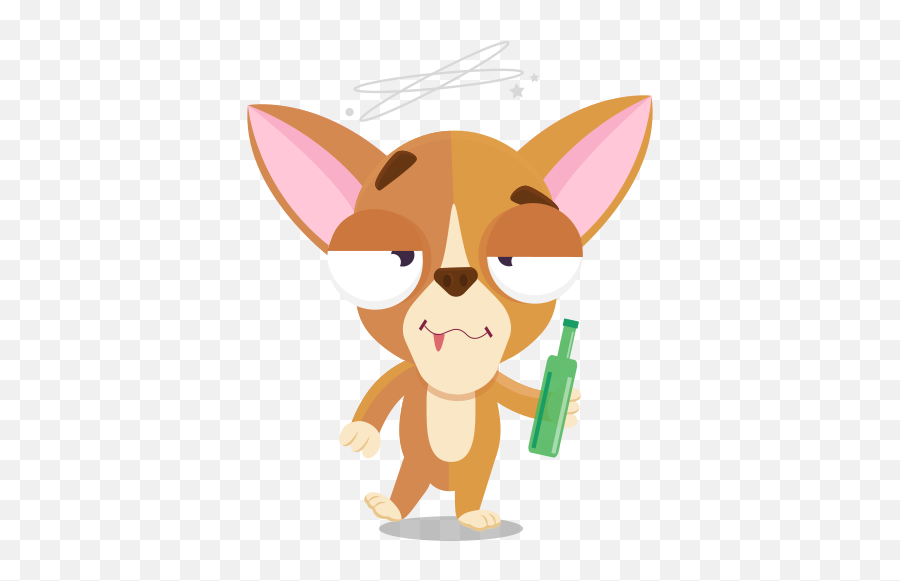 Drunk Stickers - Fictional Character Emoji,Animated Chihuahua Emoticons For Samsung