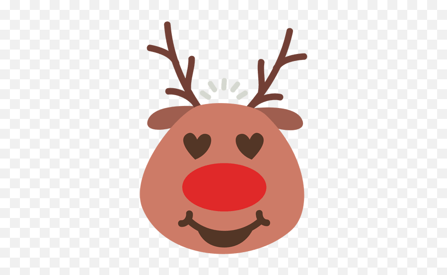 Heart Eyes Reindeer Face Emoticon 48 - Transparent Png U0026 Svg Christmas Do Not Enter Sign Emoji,Heart Eyes Emoji