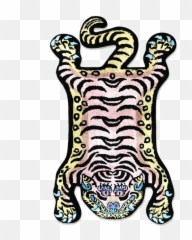 Mascot Tiger Pink - Raw Emotions Tibetan Tiger Rug Emoji,Mascot Mariah Emotions