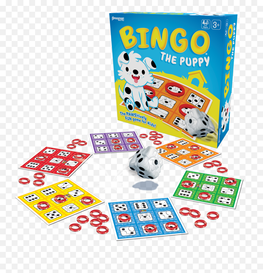 Pressman Bingo The Puppy - The Pawsitively Fun Game For Kids Includes Oversized Die Shumee Bingo Hra Se Psem Ringo Bingo Štn Emoji,Emotions Movie Bingo