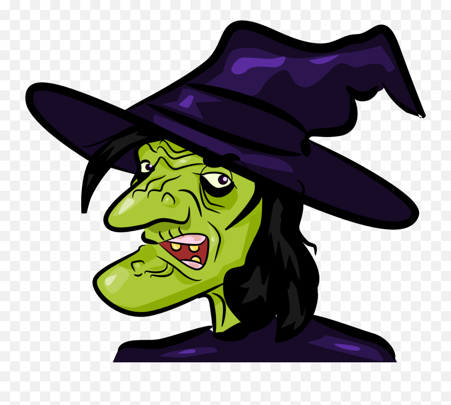 Painted Witch Head In A Hat Free Image Download Emoji,Witches Hat Emoticon Copywrite Free
