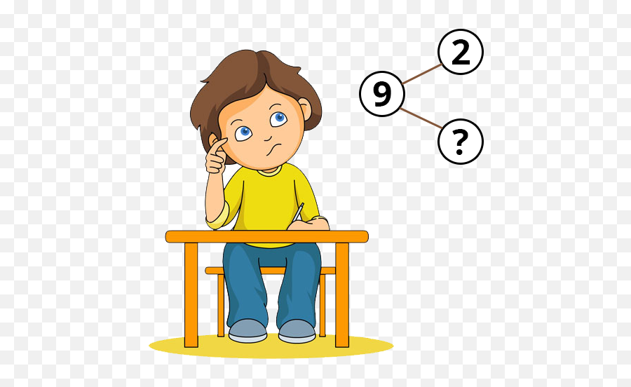 Download Kids Solving Thought Student Mathematics Problem Emoji,Thinking Emoticon For Children