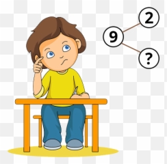 Download Kids Solving Thought Student Mathematics Problem Emoji,Thinking Emoticon For Children