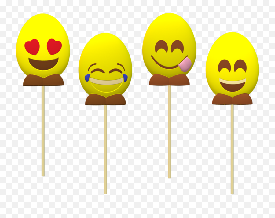 Flex1235 Emoji Eggs Lollypops Set Of 4 Plastic Chocolate Molds,Tulip Emoji