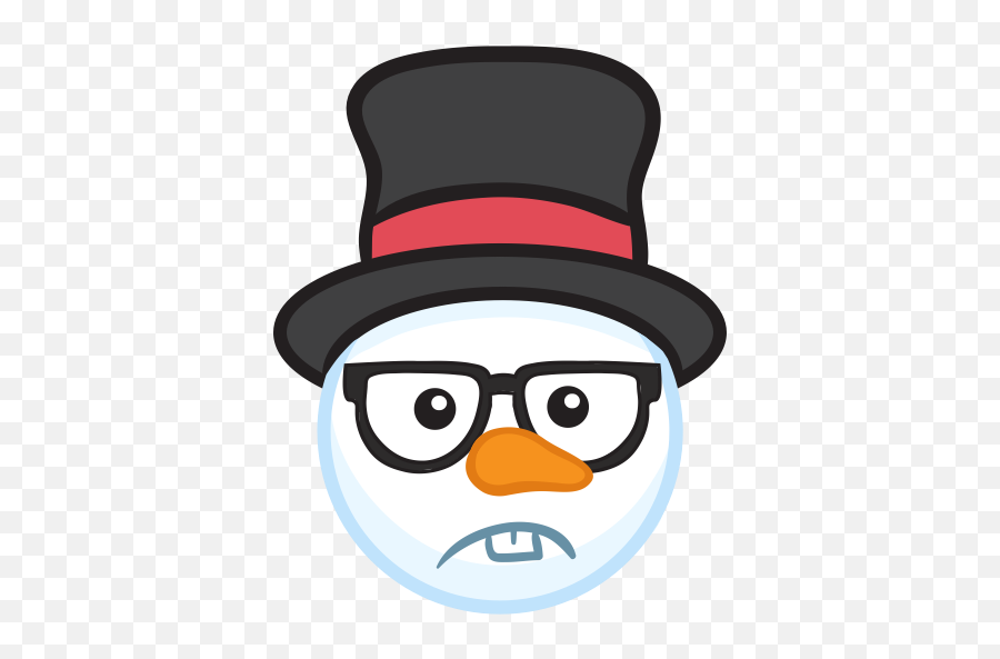 Snowman Face Stickers - Christmas Snowman By Simeon Ou0027connor Emoji,Sad Emoji Wearing Glasses