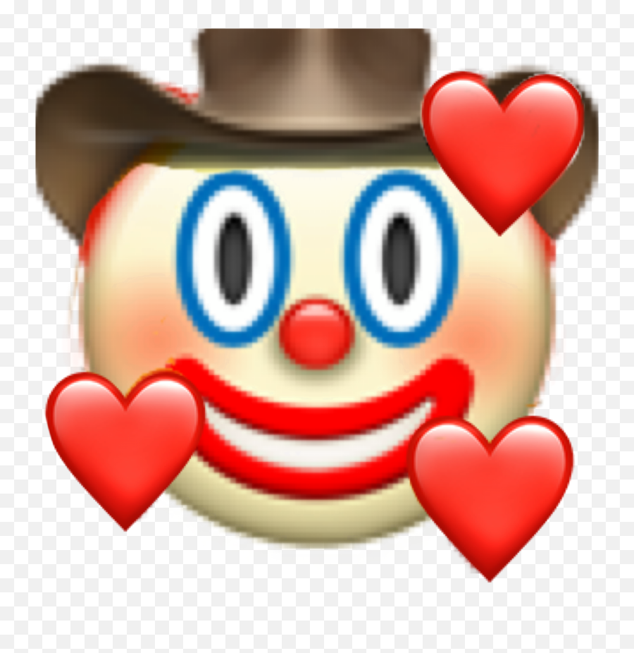 The Most Edited Grap Picsart - Clown Emoji With Heart,Heart Clover Beer Night Emoji