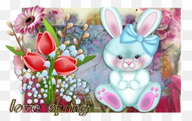 150 Flower Gifs Gif Abyss Page 7 Cartoon Girl With Flowers - Easter Bunny Gif Pink Emoji,Emoji Wallpaper For Bedroom