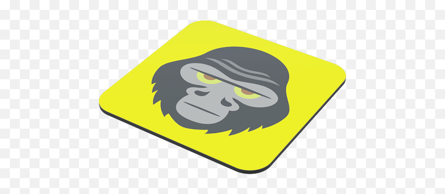 Gorilla Face Coaster - Just Stickers Ugly Emoji,Gorilla Face Emoticon