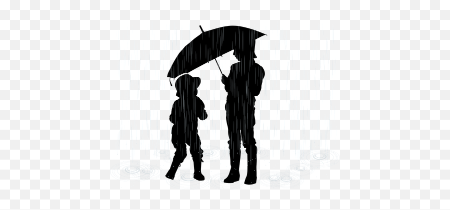 Free Umbrella Rain Vectors - Silueta Niños Paraguas Emoji,Black Umbrella Emoticon
