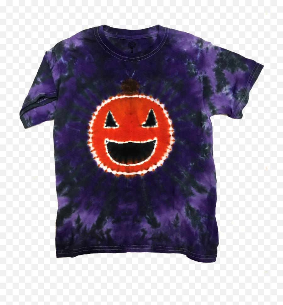 Tie Dye Pumpkin - Short Sleeve Emoji,Pumpkin Emoticon Happ