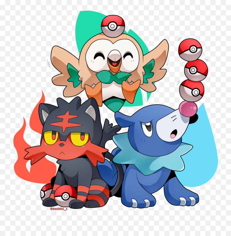 Pokemon Clipart Happy - Litten And Rowlet And Popplio Emoji,Pokemon Go Emoji Pack