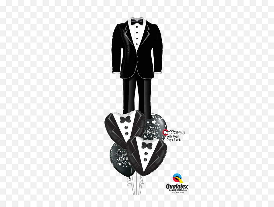 Wedding Tux Balloon Bouquet - Qualatex Emoji,Married Emoji