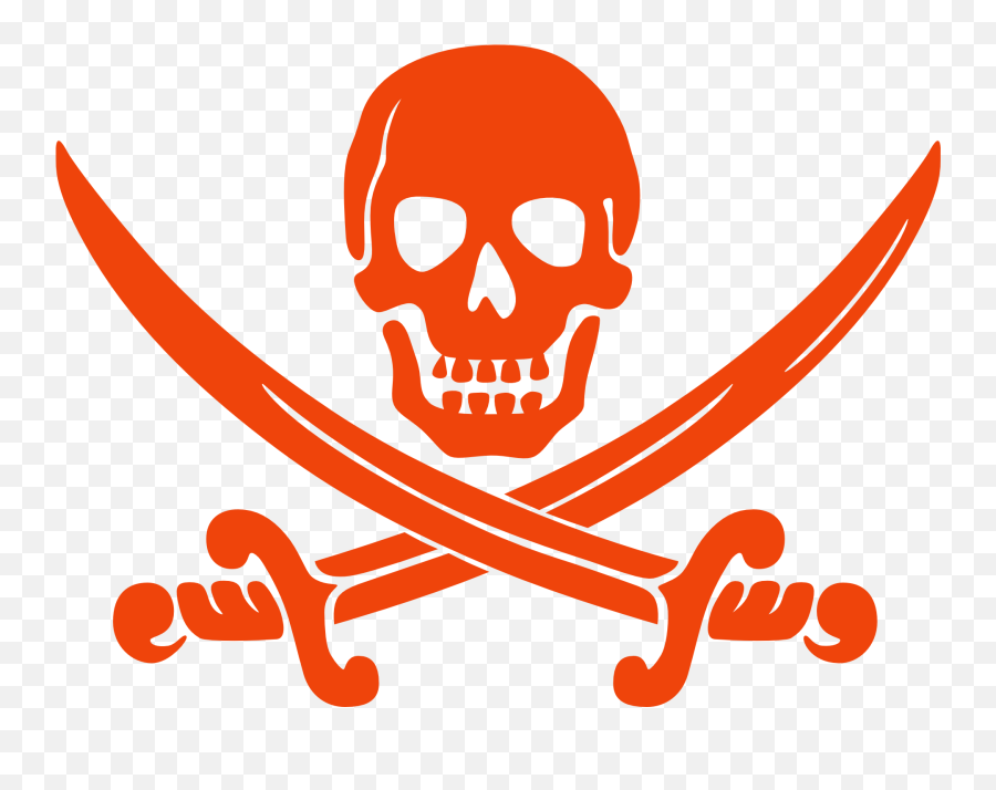 Skull Pirate Bone Drawing Free Image - Pirate Orange Emoji,Emotions Of A Skull