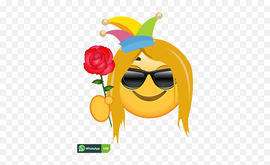 Urlaub Emoji Mit Sonnenbrille Und Blonder Mähne Whatsapp - Emoticon,Blonde Emoji