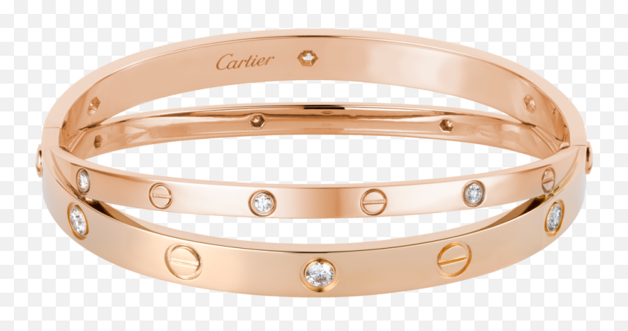 Download Love Braceletpink Gold Diamonds - Cartier Love Dual Love Bracelet Cartier Price Emoji,Emoji Bracelet