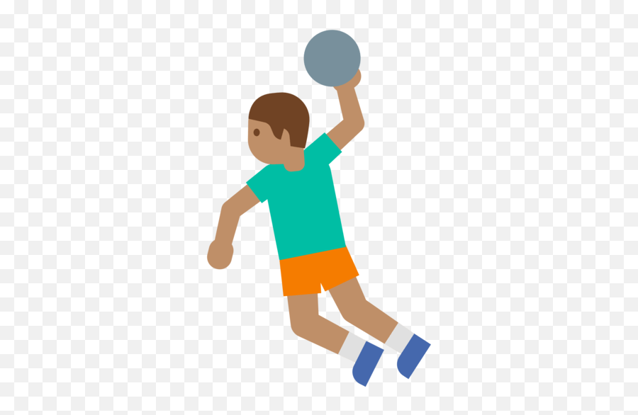 Person Playing Handball In Medium Skin Tone Emoji,Emoticon For Throwing Hands Up