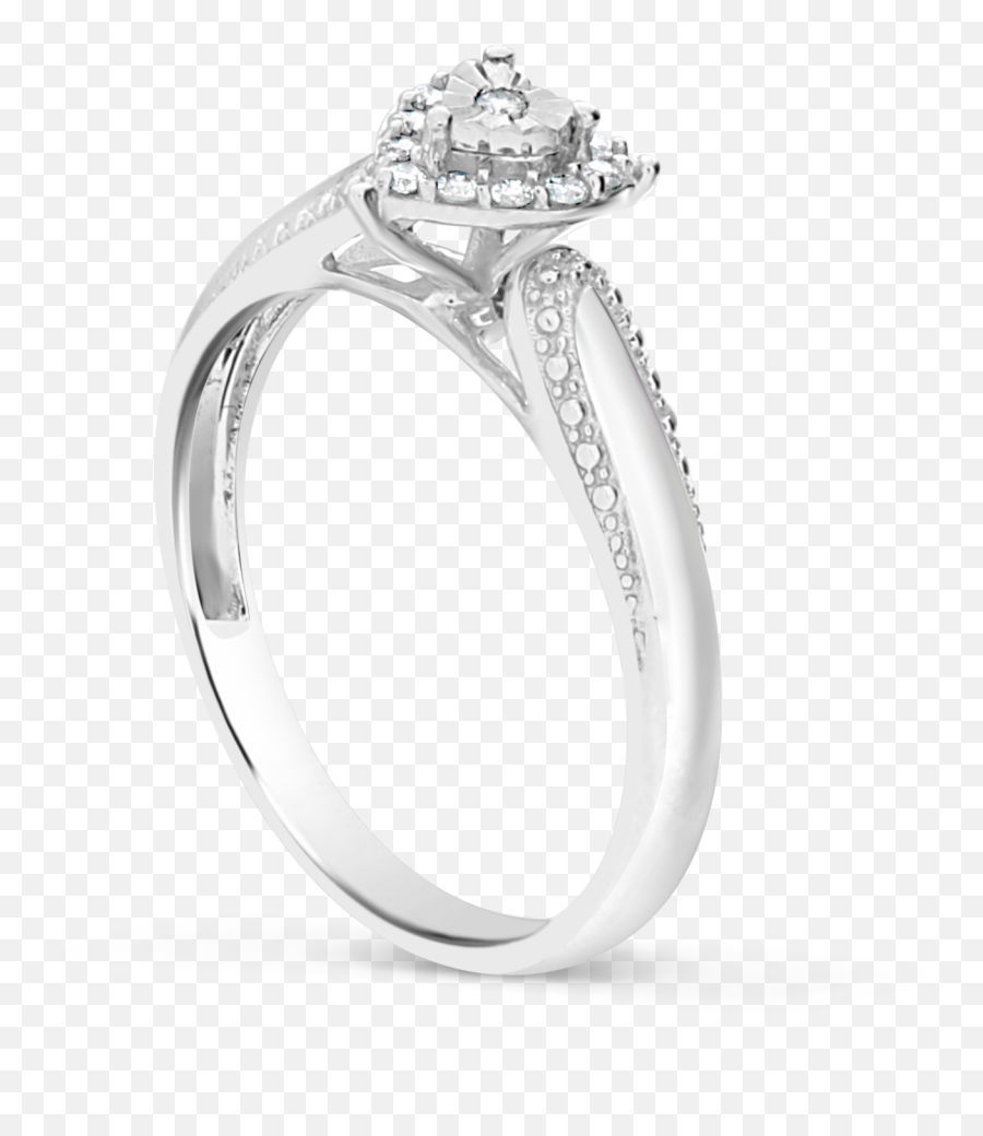 Heart Shaped Diamond Ring 10 Ctw Round Cut 10k White Gold Emoji,Heart Emoji Swirkl