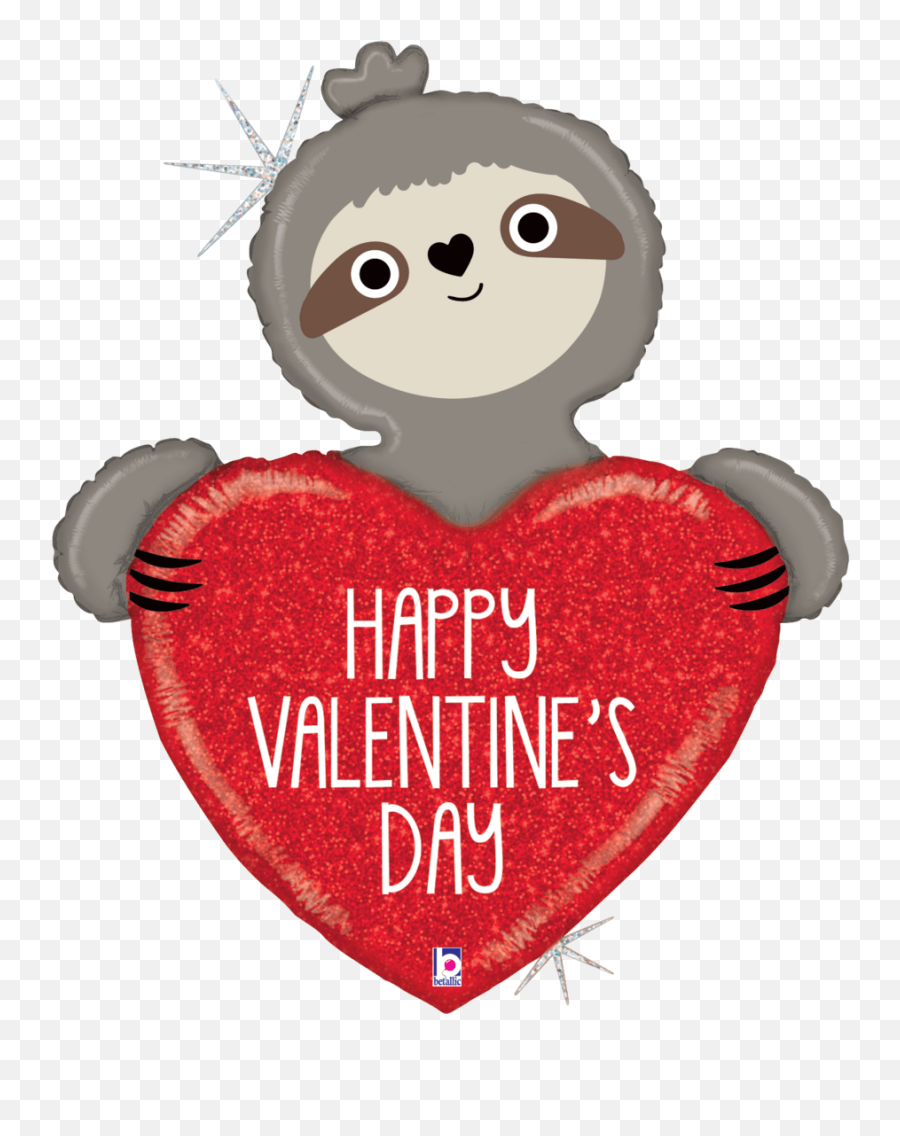 Valentineu0027s Day Sloth 35u2033 Balloon Emoji,Sloth Emoji