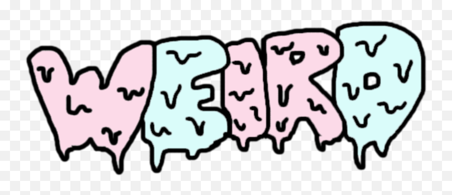Pink Blue Text Words Wierd Sticker By Kawaii - Drawing Emoji,Wierd Emojis