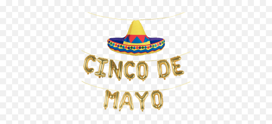 Cinco De Mayo With Giant Sombrero - Cinco De Mayo Banner On Transparent Emoji,Cinco De Mayo Emojis