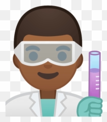 U200d Man Scientist Emoji With Medium - Dark Skin Tone Meaning Black Scientist Emoji,Glasses Computer Paper Graph Emoji