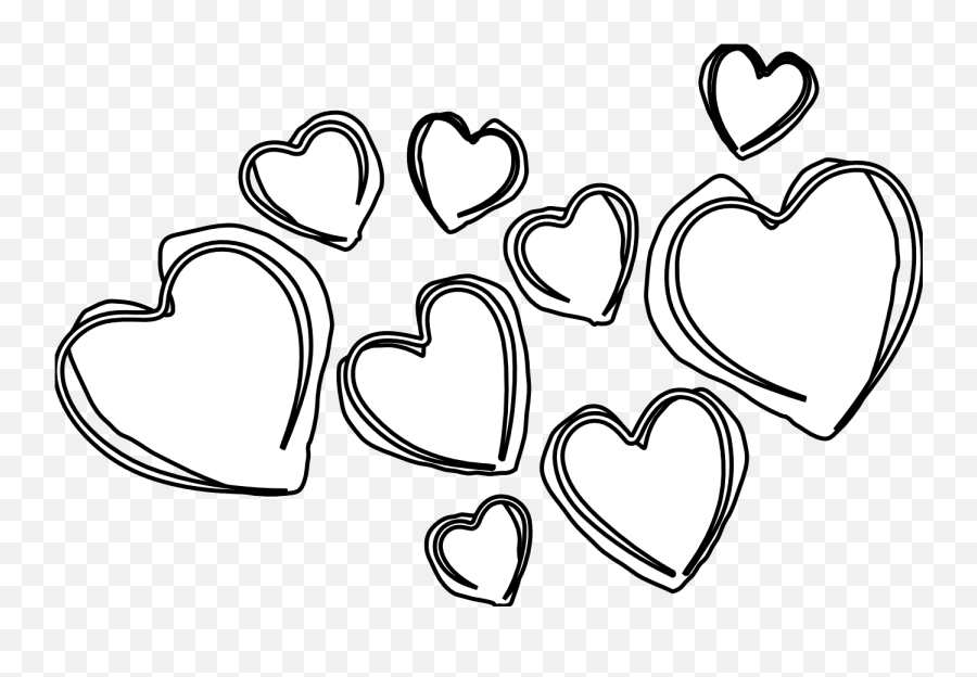 Hearts Clipart Outline Hearts Outline Transparent Free For - Black And White Clip Art Hearts Emoji,Outline Of A Heart Emoji