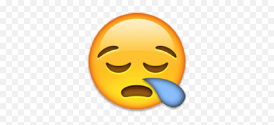 Download Hd Free Png Ios Emoji Sleepy - Sleepy Emoji Transparent,Sad Face Emoji