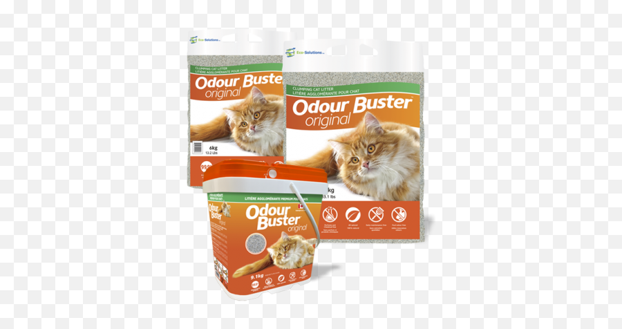 Odour Buster Odour - Free And Dustfree Clumping Cat Litter Odour Buster Cat Litter Emoji,Cat Using Litter Box Emoticon