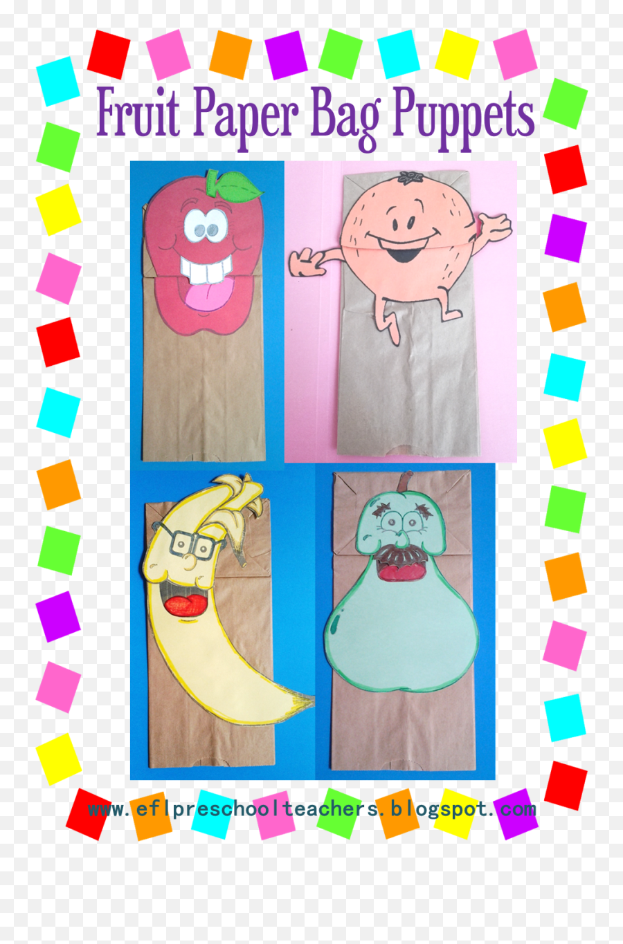 Eslefl Preschool Teachers January 2016 - Paper Fruit Finger Puppets Emoji,Fruit Emotions Book