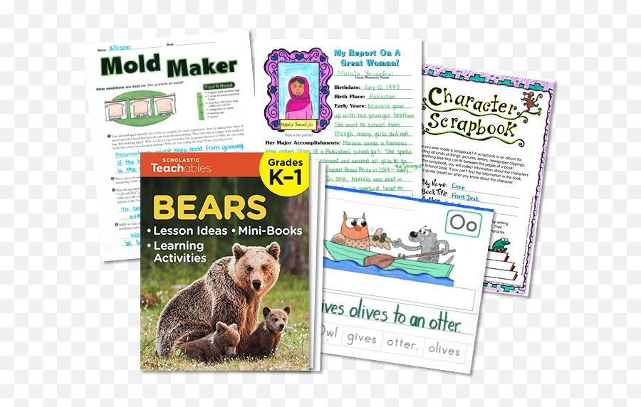 Scholastic Teachables - Kodiak Bear Emoji,Scholastic News + Animal Emotions 2014