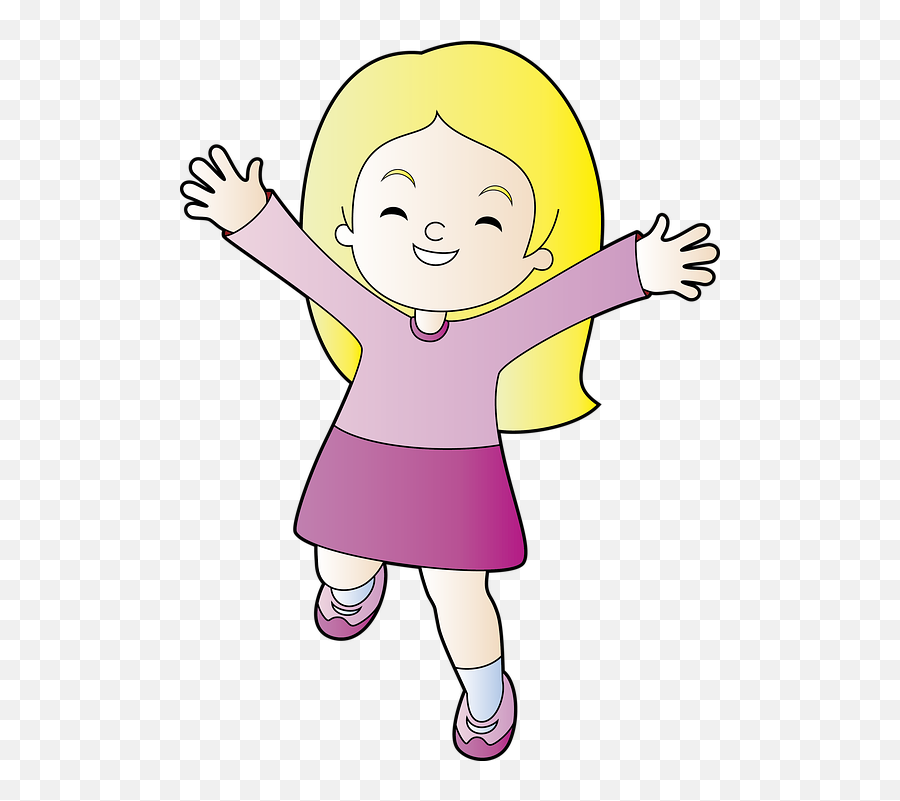 Free Photo Girl Kid Happy Hands Child Cute Cartoon - Max Pixel Kid Cartoon Girl Transparent Emoji,Cartoon Of Emotions For Kids