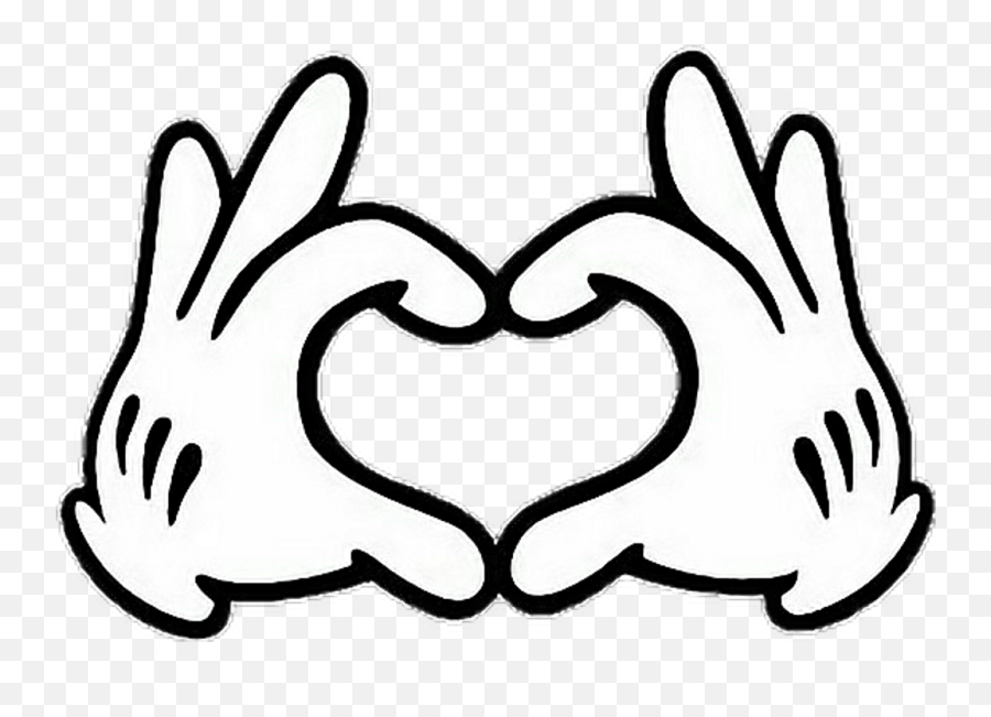 Manos De Mickey Mouse Png - Transparent Mickey Mouse Hands Heart Emoji,Emoji Mano Se?alando