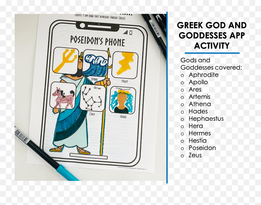 Greek Mythology One Pager Activity Resource For Social - Language Emoji,Ancient Greke Quotes On Emotion