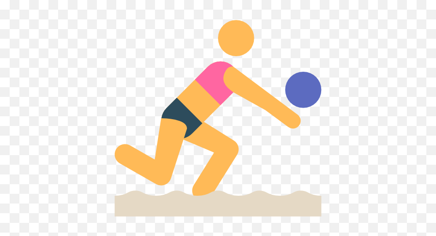 Beach Volleyball Icon In Color Style - Aquatic Sport Icon Emoji,Beach Emoji Icons