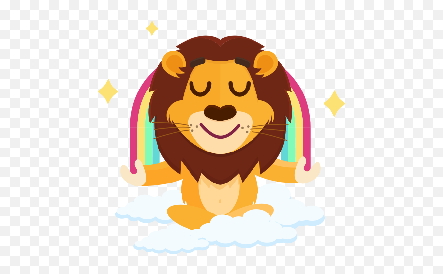 Meditation Stickers - Free Wellness Stickers Lion With A Weapon Emoji,Meditating Emoji Transparent