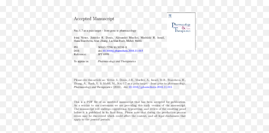 Pdf Nav17 As A Pain Target U2013 From Gene To Pharmacology - Document Emoji,Lachlan Bailey Close Up Emotion