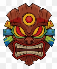 Tiki Design - Happy Emoji,Tiki Head Emoji
