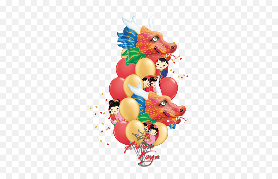 Chinese New Year Dragons Bouquet - Balloon Emoji,Chinese New Year Emojis
