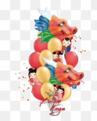Chinese New Year Dragons Bouquet - Balloon Emoji,Chinese New Year Emojis