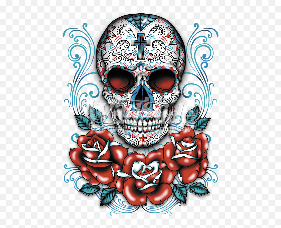 Download Skull Calavera Dead Sugar T - Shirt Skulls Of Clipart Emoji,Grateful Dead Emoticon (~);-}