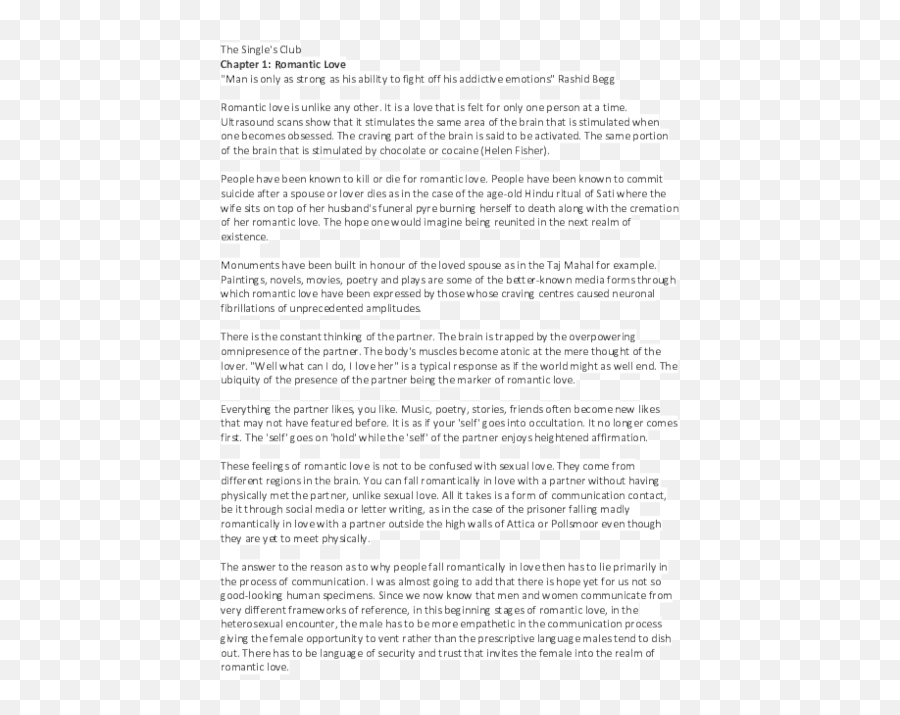 Doc The Singleu0027s Club Draft Rashid Begg - Academiaedu Emoji,Emotions If U See A Person That Resembles A Deceased Lived One