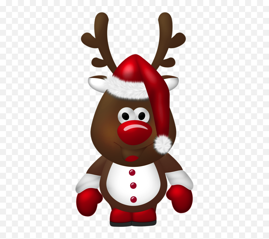 Reindeer Santa Claus Christmas Clip Art - Transparent Cute Cute Christmas Transparent Png Emoji,Reindeer Emoji