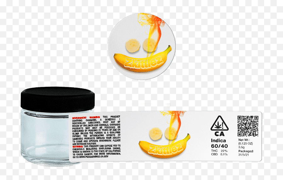 Banana Zkittlez Glass Jars - Labelled Or Unlabelled Strain Emoji,Happy Banana Emoticon
