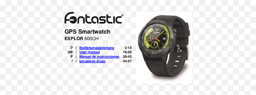 Fontastic Explor 600ch Gps Smartwatch User Manual - Manuals Emoji,Forze Emoji