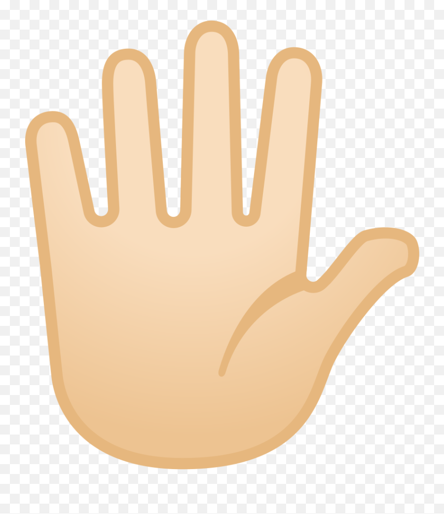 Hand With Fingers Splayed Light Skin Tone Icon Noto Emoji - Animado Mano Abierta Dibujo,Nail Emoji