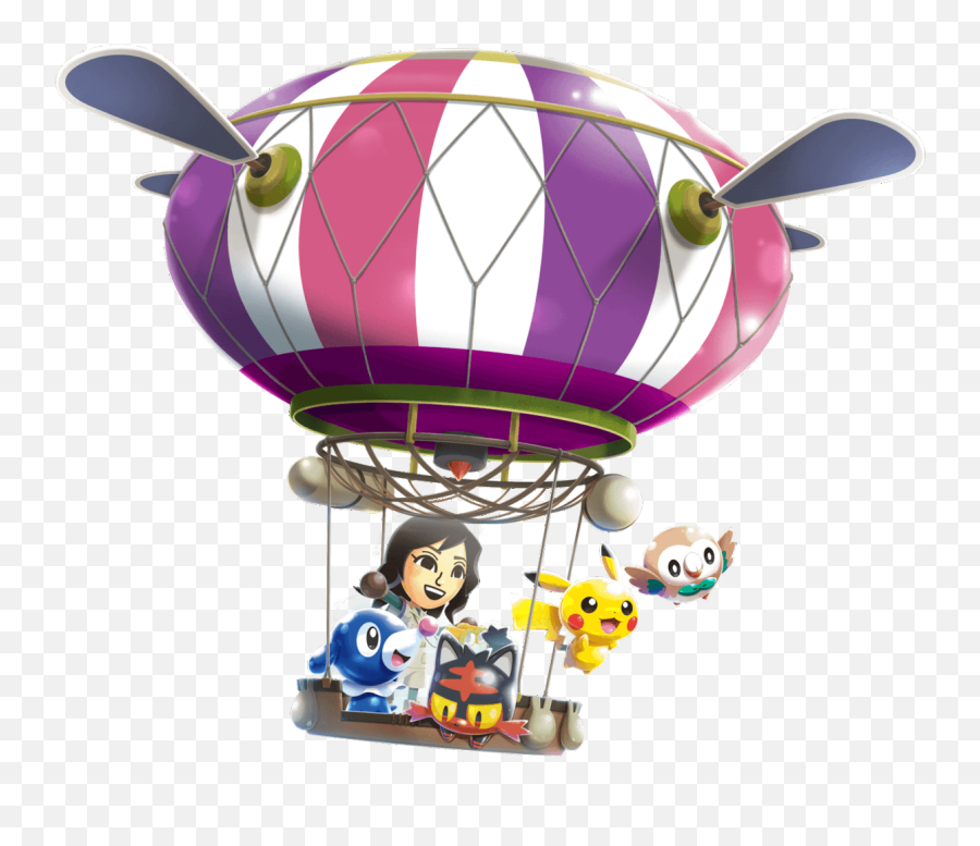 Rowlet - Litten Pokemon Rumble Rush Emoji,Hot Air Balloons Emoticons For Facebook